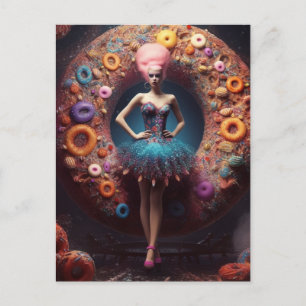 Doughnut Fashion Model Postcard