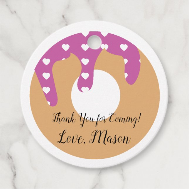 Doughnut First Frosting Birthday Favour Tags (Front)