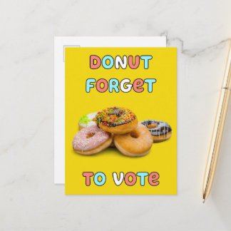 Doughnut Forget To Vote Postcard