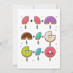Doughnut Fractions Learning Math Humour Invitation