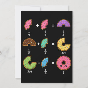 Doughnut Fractions Learning Math Humour Invitation