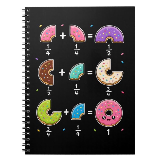 Doughnut Fractions Learning Math Humour Notebook (Front)