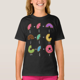 Doughnut Fractions Learning Math Humour T-Shirt
