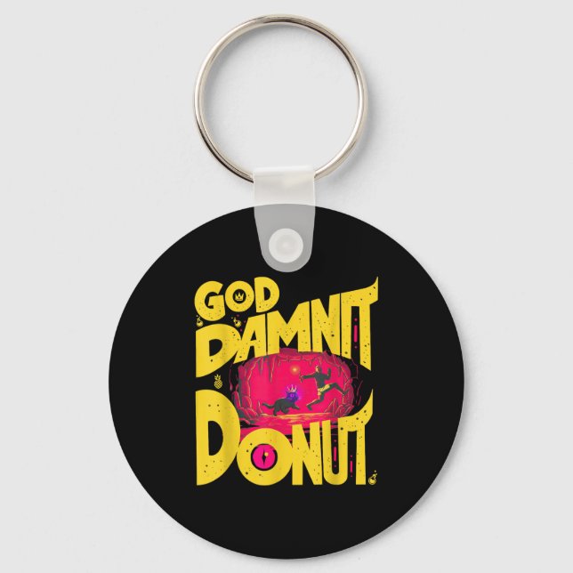 Doughnut funny book lover for men woman Doughnut f Keychain (Front)