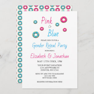 Doughnut Gender Reveal Invitation