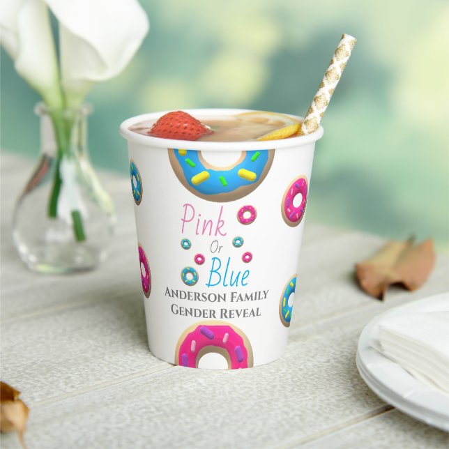 Doughnut Gender Reveal Paper Cups (Insitu)