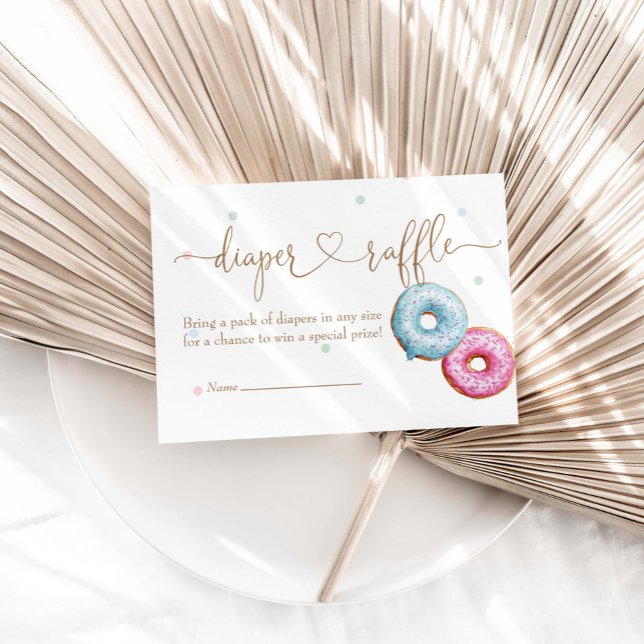 Doughnut Gender Reveal Party Diaper Raffle Enclosure Card (Creator Uploaded)