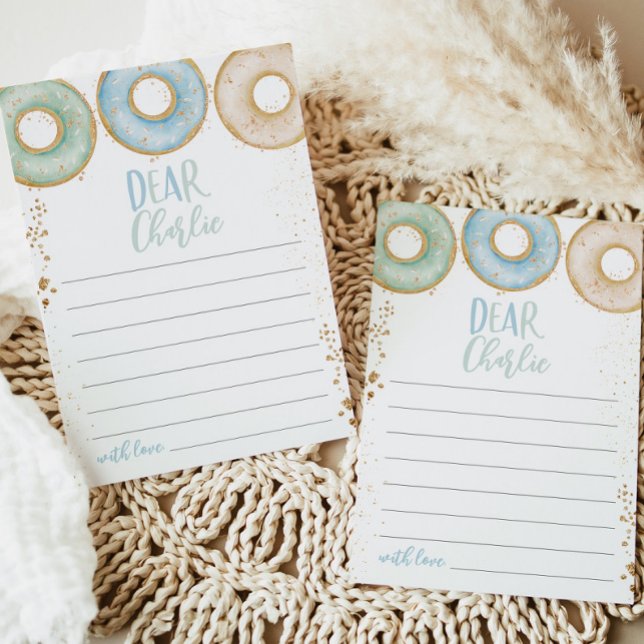 Doughnut Grow Up 1st Birthday Time Capsule Note Bl Thank You Card (Creator Uploaded)