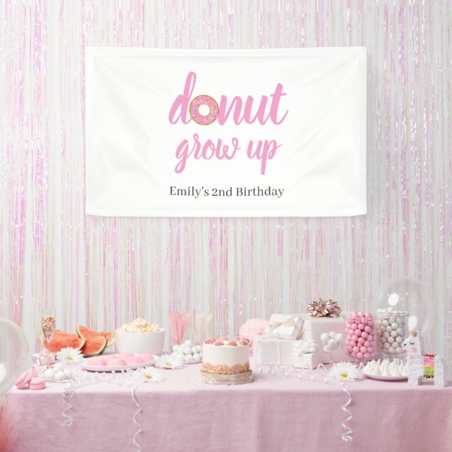 Doughnut Grow Up 2nd Birthday Banner (Party)