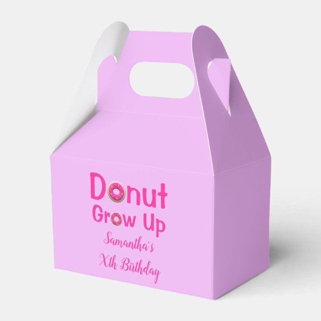 Doughnut Grow Up Birthday Favor Box (Front Side)