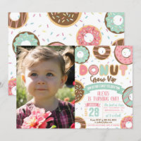 Doughnut Grow Up Birthday Invitation with Photo