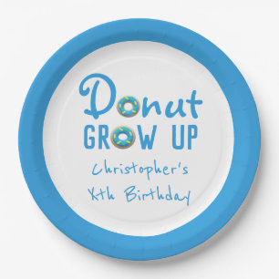 Doughnut Grow Up Birthday Paper Plate