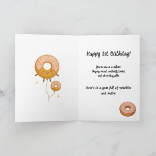 Doughnut Grow Up Cute Pastel Doughnut Birthday Car Holiday Card
