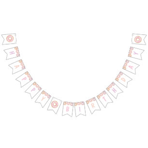 Doughnut Grow Up Happy Birthday Party Bunting Bann Bunting Flags