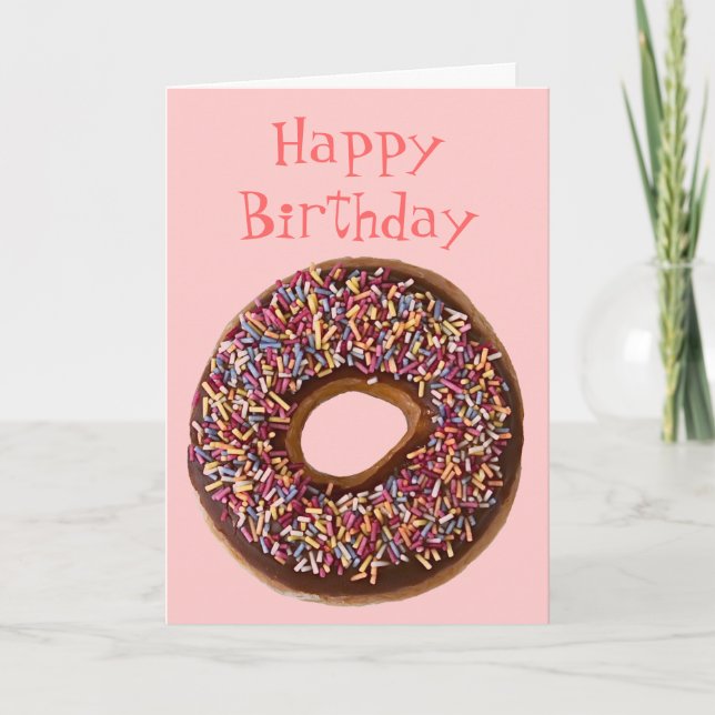 Doughnut Happy Birthday Greeting Card (Front)