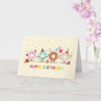 Doughnut Happy Birthday Greeting Card