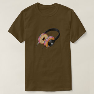 Doughnut Headphones T-Shirt   Funny DJ Music Tee