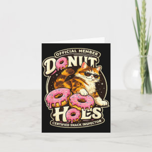 Doughnut Holes Fan Club Funny Cat Food Humour Cat Card