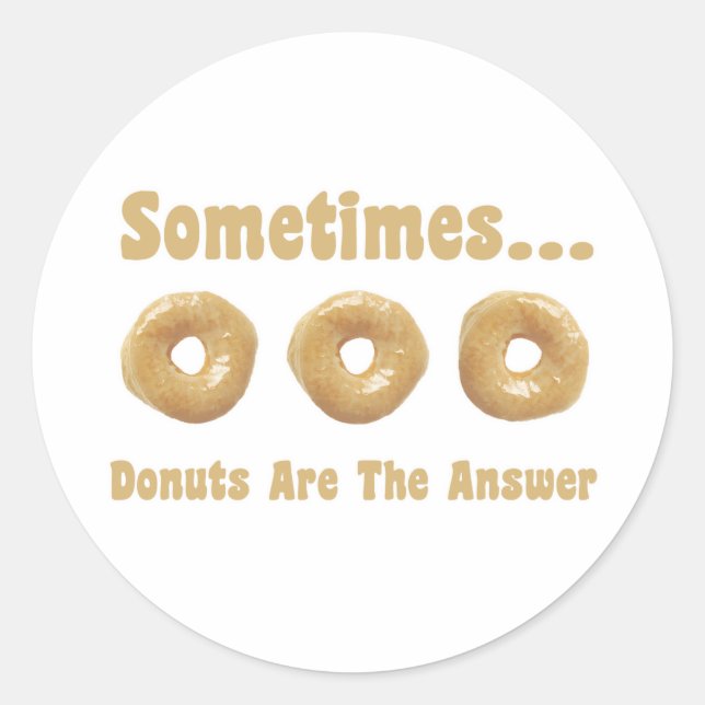 Doughnut Humour Classic Round Sticker (Front)