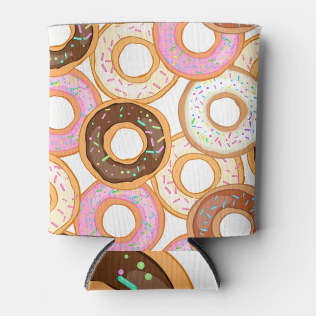 Doughnut Icing: Realistic Seamless Design Can Cooler (Front)