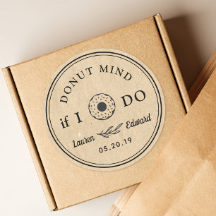 Doughnut Icon Doughnut Mind If I Do Wedding Favour Classic Round Sticker