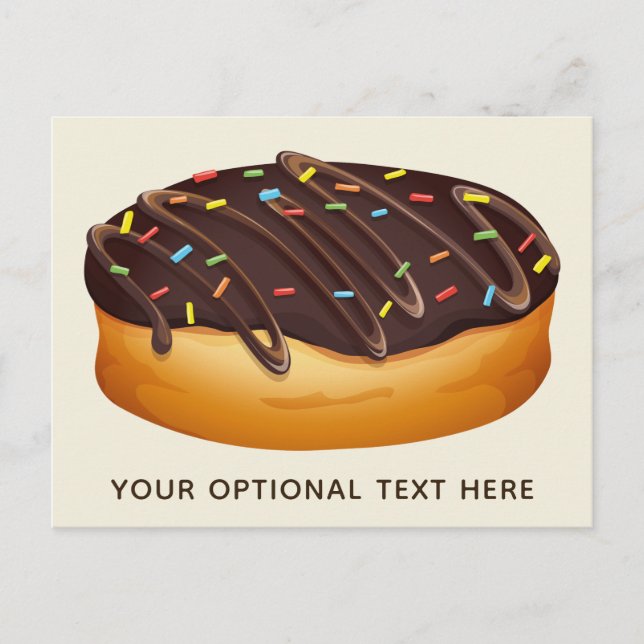 Doughnut Illustration custom text & colour postcar Postcard (Front)