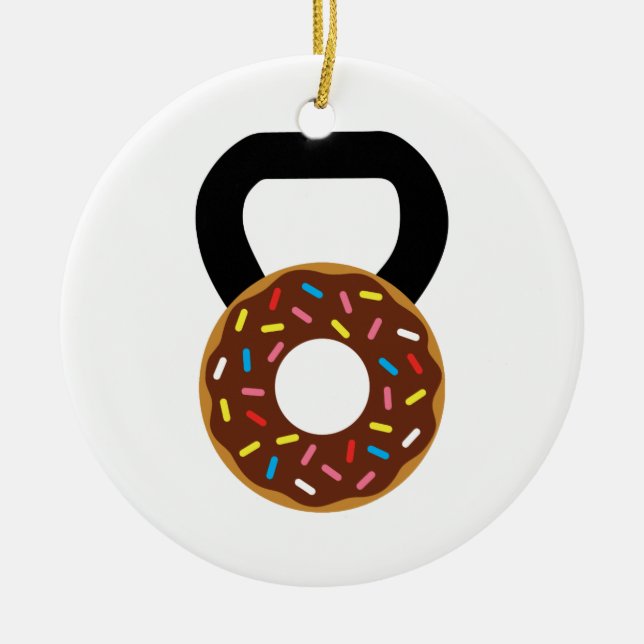 Doughnut Kettlebell Ceramic Ornament (Front)