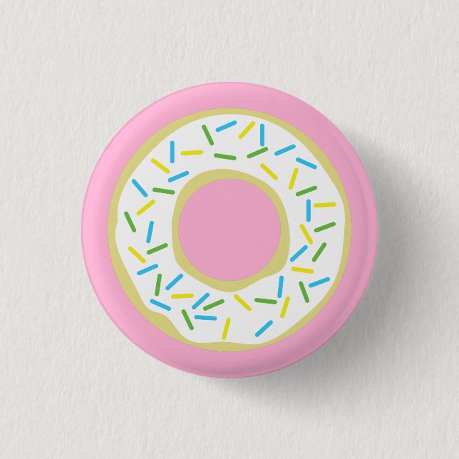 Doughnut Kid Birthday Cute Pink 1 Inch Round Button (Front)