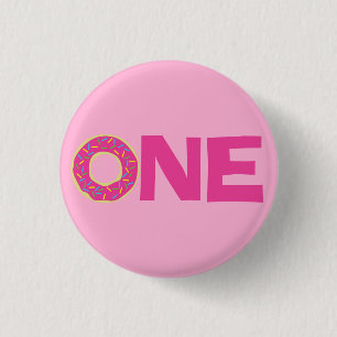 Doughnut Kid's Birthday Party Cute 1 Inch Round Button
