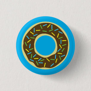 Doughnut Kid's Birthday Party Doughnuts 1 Inch Round Button