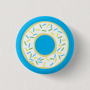 Doughnut Kid's Birthday Party Doughnuts 1 Inch Round Button