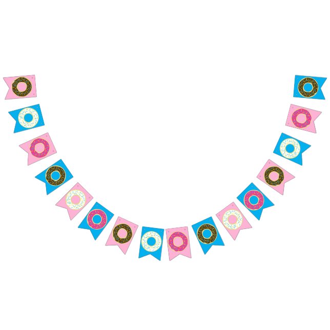 Doughnut Kid's Birthday Party Doughnuts Bunting Flags (All)