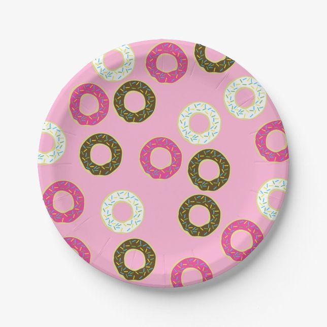 Doughnut Kids Birthday Party Paper Plate (Front)