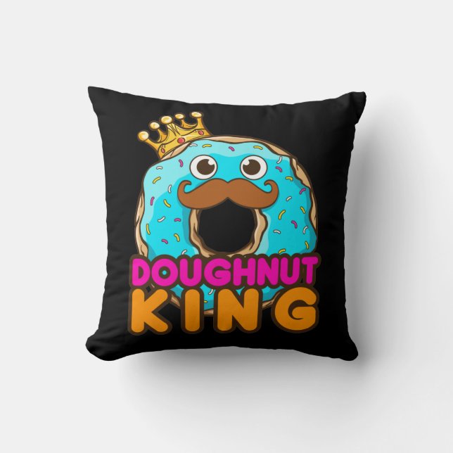 Doughnut King Doughnut Lover Men Throw Pillow (Front)