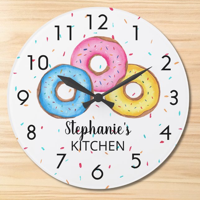 Doughnut Kitchen Personalized Large Clock (Creator Uploaded)