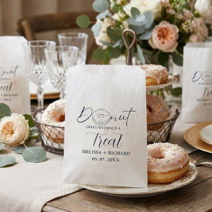 Doughnut leave without a treat wedding doughnut favour bag