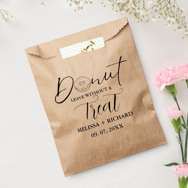 Doughnut leave without a treat wedding doughnut  favour bag (Sealed)