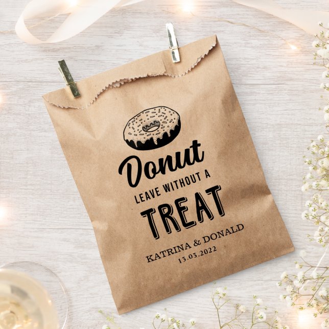 Doughnut Leave Without A Treat | Wedding Favour Ba Favour Bag (Clipped)
