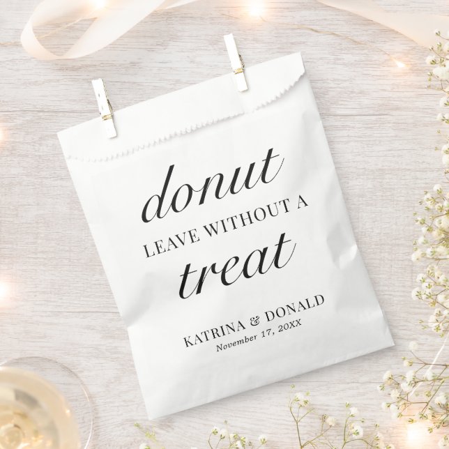 Doughnut Leave Without A Treat | Wedding Favour Bag (Clipped)