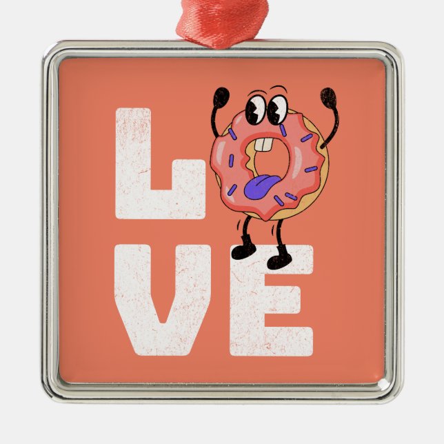 Doughnut love metal ornament (Front)