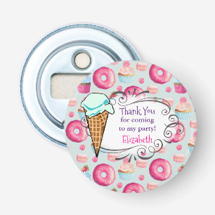 Doughnut Macaron Cupcake Birthday Favour Thank You Bottle Opener