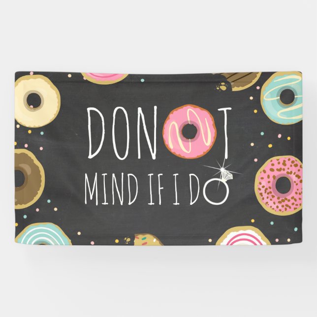 Doughnut Mind If I Do Bridal Shower Banner Sign (Horizontal)