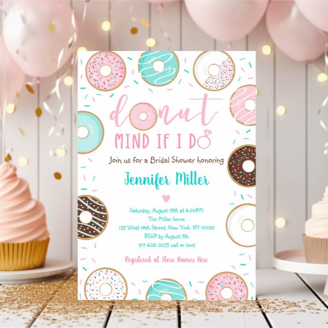 Doughnut Mind If I Do Doughnut Bridal Shower Invitation (Creator Uploaded)