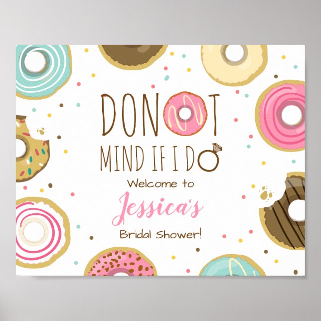 Doughnut Mind If I Do Welcome Sign Bridal Shower (Front)