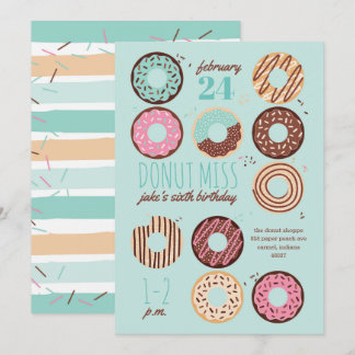 Doughnut Miss Boy's Doughnut Birthday Party Invita Invitation
