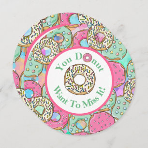 Doughnut Miss It Doughnut Birthday Party Invitatio Invitation