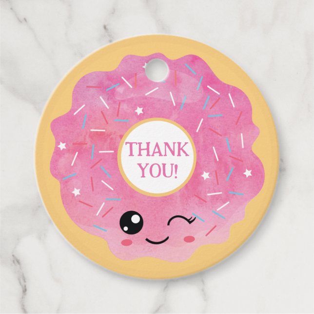 Doughnut Miss Out Favour Tags (Front)