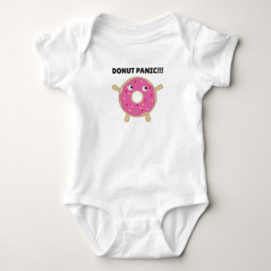 Doughnut Panic - Funny Pun With Doughnuts Baby Bodysuit