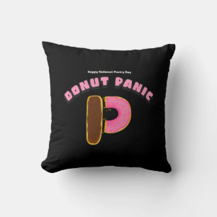 Doughnut Panic Throw Pillow