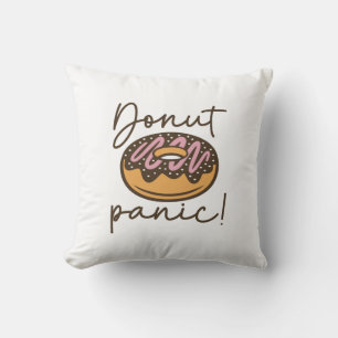 Doughnut Panic Throw Pillow